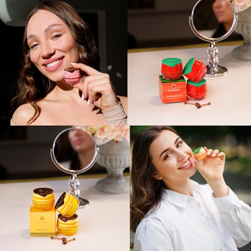 Original My Bee Balm Lip Balm - 4 Pack Hydrating Balm Honey Pot for Dry, Chapped & Cracked Lips with Propolis, Honey & Vitamin E - Soften, Smooth & Reduce Lip Lines