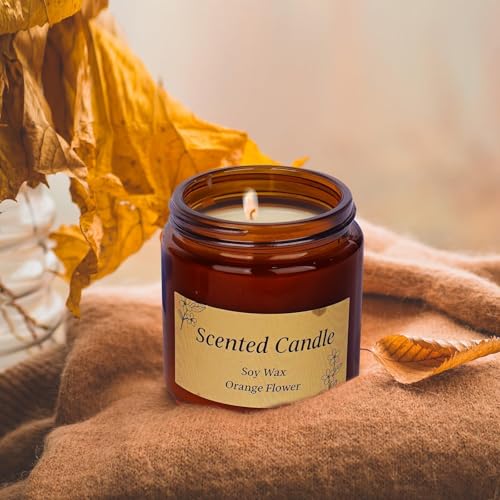 Self Care Gift Set for Women - Fall Spa Basket with Candle, Socks, Blanket & More - Orange Themed Relaxation Gifts - Standard