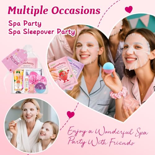 Spa Party Supplies Kit for Girls - 80 Pieces Sleepover & Birthday Set