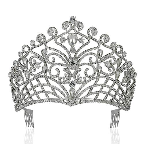 Silver Austrian Rhinestone Tiara Crown Bridal Prom Pageant Hair Accessory - Variation of THIS listing