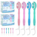 GoFujuco 70-Pack 5-in-1 Disposable Travel Toothbrush with Floss & Tongue Scraper