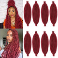 24 Inch Afro Twist Hair Extensions - 8 Packs Wine Red Synthetic Crochet Braids