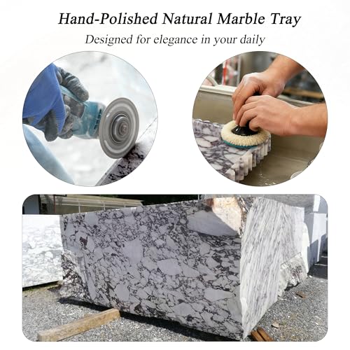 Marble Tray for Bathroom & Vanity - Calacatta Viola Purple, 11.8" x 8"