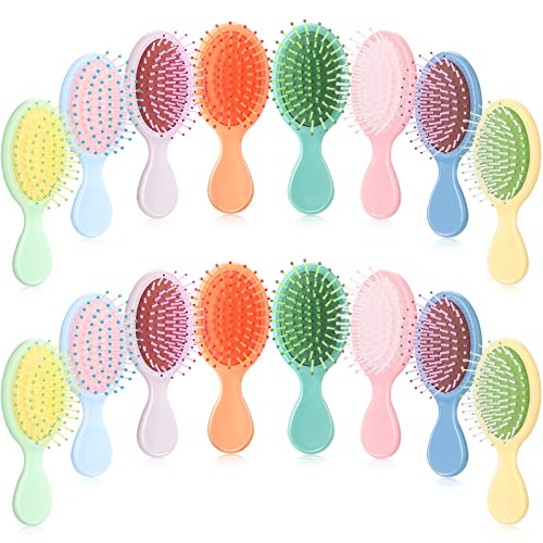 Mini Detangling Hairbrush Set - Kids Girls Travel Hairbrush with Soft Bristles, Fresh Colors