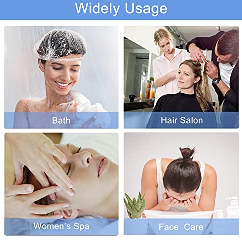 1000 Pack Disposable Waterproof Shower Caps for Women Kids & Hair Salon - Thickening, Hotel & Travel Use with Variation of 1000 Count Pack