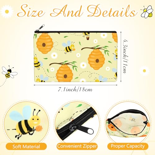 20 Pcs Bee Pattern Makeup Bags Travel Cosmetic Organizer Gift for Women