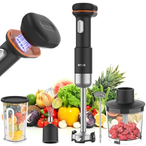 5-in-1 Cordless Immersion Blender with Removable 6000mAh Battery