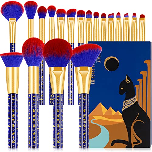 Docolor Makeup Brush Set 19 Pieces - Ancient Egyptian Luxe Design, Professional Quality