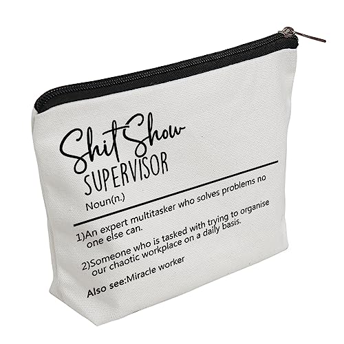 WZJHCL Shit Show Supervisor Definition Survival Kit Boss Lady Appreciation Gift Team Manger Cosmetic Kit Director Makeup Pouch (Shit Show Supervisor)