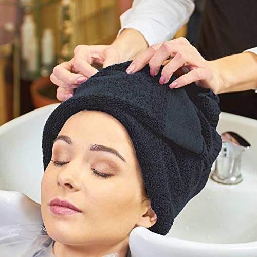 Navy Bleach-Resistant Salon Towels 12 Pack - 100% Cotton Hair & Spa Towels
