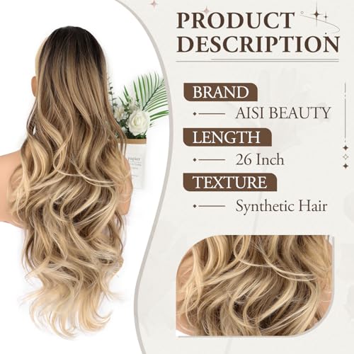 Drawstring Curly Ponytail Extension 26 Inch Natural Synthetic Hair for Daily Wear - RT4/12/613