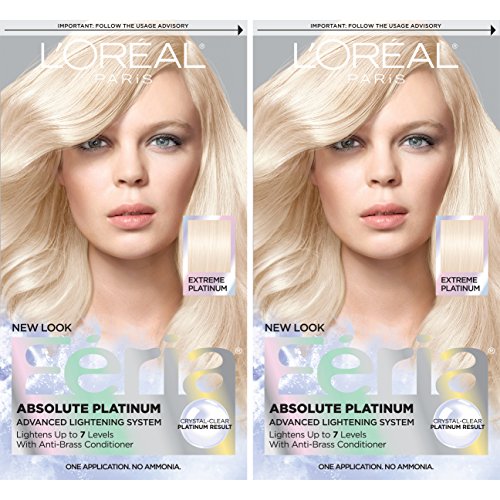 L'Oreal Feria Multi-Faceted Shimmering Hair Color Kit - Extreme Platinum, Pack of 2