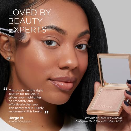Highlighter Makeup Brush for Face & Cheekbones - Beveled Blending Tool