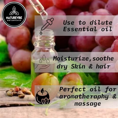 Naturevibe Botanicals Jojoba Oil 32oz and Grapeseed Oil 32oz | Oil Combo