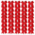 Chiduerm Red Cheerleading Hair Bows Set - 40pcs Large Grosgrain Ribbon Ponytail Holders for Girls & Sports