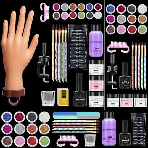 Wilfniee White Rubber Nail Practice Hand Kit for Acrylic Nails Beginners