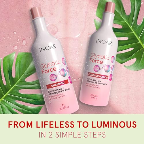 Glycolic Acid Hair Shampoo & Conditioner Set for Deep Cleansing & Hydration