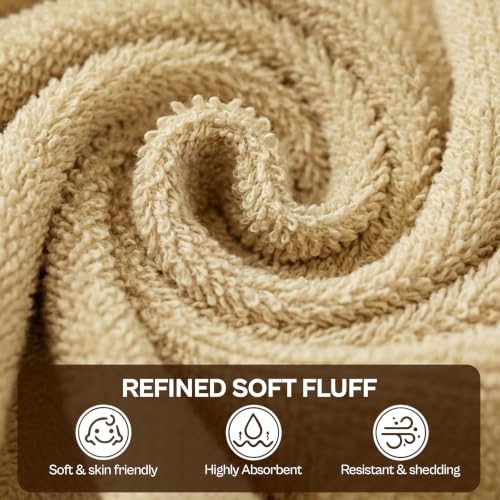 12 Pack Cotton Washcloths - 12x12 Inches, Absorbent & Soft, Variety Colors - Beige, Plum, Sage Green, Navy