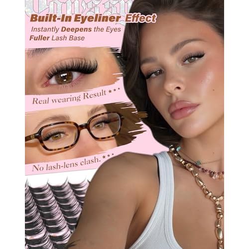 Short Wispy Lash Clusters 10-12-14mm Natural Eyelashes Clusters pesta?as postizas naturales C Curl Cluster Eyelash Extensions Fairy Lashes Clusters Lightweight Eyelash Clusters DIY Individual Lashes