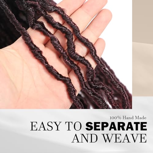 DACAI XIU 24 Inch Faux Locs Crochet Hair Pre-Looped 1B/99J/530# Pack of 7