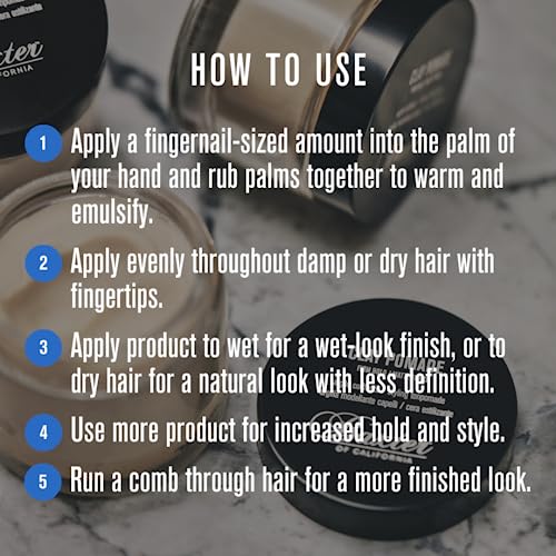Baxter of California Clay Pomade - Strong Hold, Matte Finish, 2 oz Men's Hair Styling