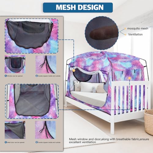 Porayhut Unicorn Queen Bed Tent for Kids & Adults, Blackout Privacy Canopy