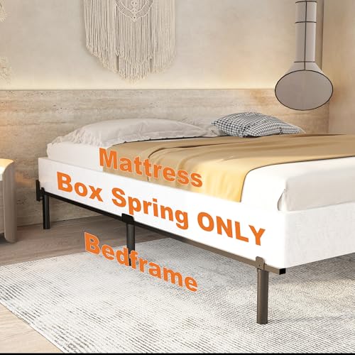 8 Inch Queen Bed Box Spring with Steel Support and Cover - Quiet, Easy Assembly