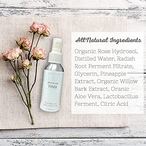 The Yellow Bird Activated Charcoal Soap Bar and Rose Water Facial Toner