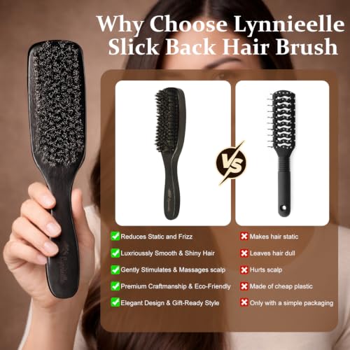 Boar Bristle Hair Brush for Shine, Volume & Frizz Control - Natural Hair Care