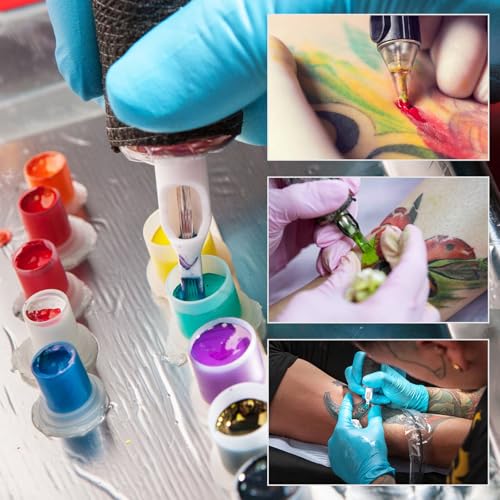 614Pcs Tattoo Practice Kit for Beginners with Fake Skin Sheets Ink Caps & Accessories