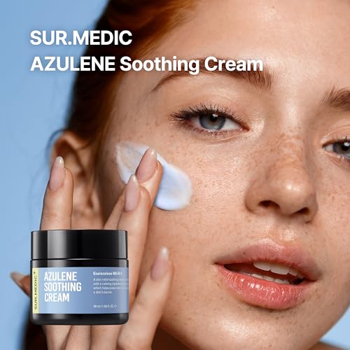 SURMEDIC Azulene Face Cream 50ml - Soothing Moisturizer for Sensitive Skin, Calms Irritation