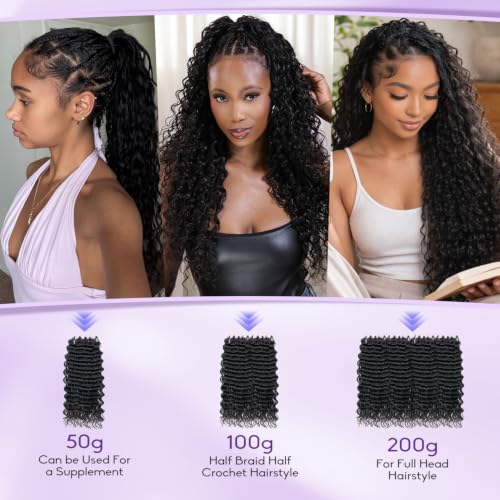 Human Hair Crochet Extensions 18 Inch Deep Wave Feather Crochet Hair - Variation of THIS listing