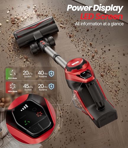 Cordless Stick Vacuum Cleaner 45Kpa Max Suction Handheld Pet Hair Floor Car