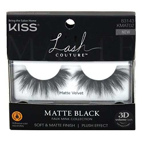 Kiss Lash Couture Matte Black Matte Velvet (Pack of 6)
