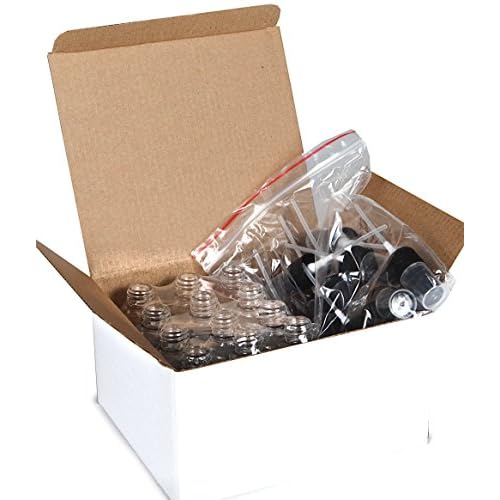 Vivaplex, 12, Clear, 1 oz Glass Bottles, with Black Fine Mist Sprayers (Pack of 2)