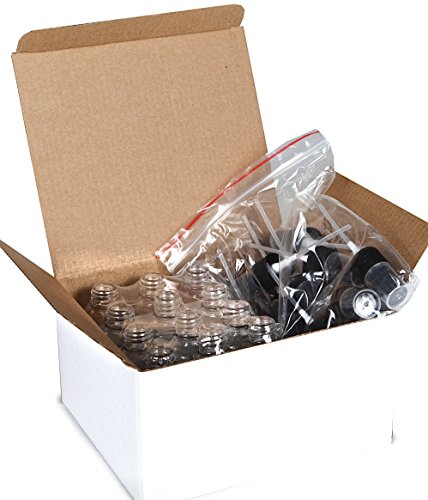 12 Pack 1 oz Glass Bottles with Black Fine Mist Sprayers - Clear Perfume & Essential Oil Containers