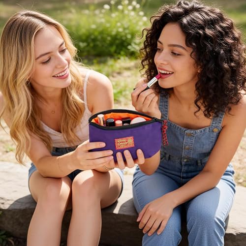 Rough Enough Small Cosmetic Bag for Travel & Daily Purse | Leak-Resistant Organization with YKK Zipper, Compact Toiletry Pouch for Women Purple