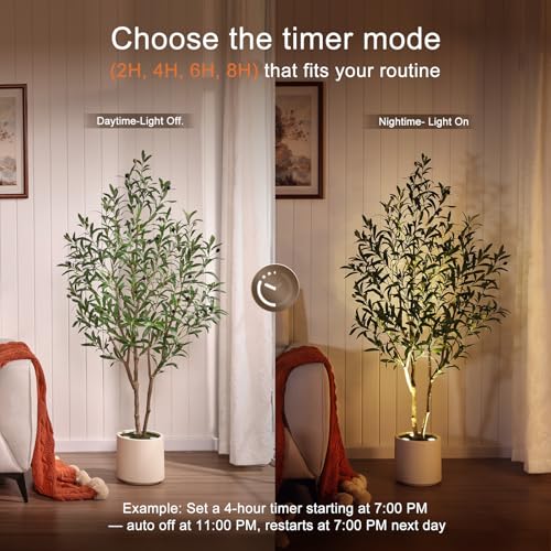 5ft Olive Tree Artificial Indoor with Remote LED Spotlights - VeriNatural