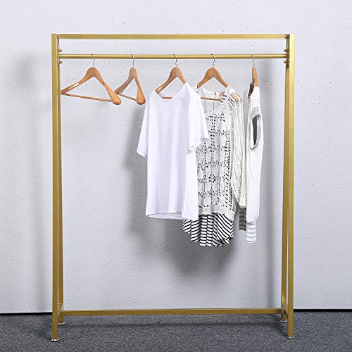 Gold Metal Clothes Rack with Hanging Organizer for Laundry & Display - 47in