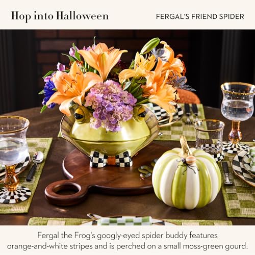 MacKenzie-Childs Small Resin Pumpkin with Fergal’s Spider Fall Decor