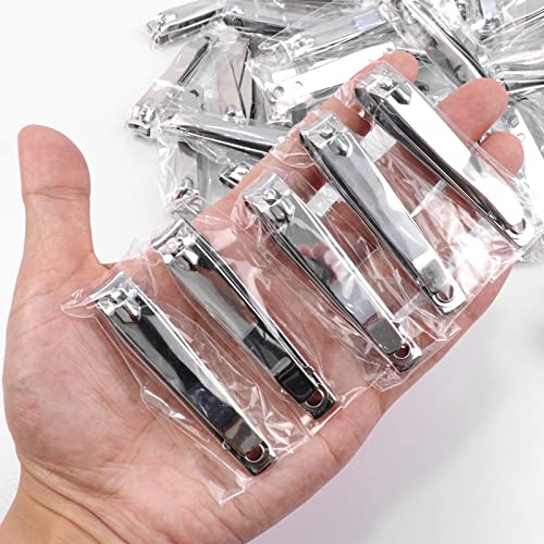 100 Individually Wrapped Stainless Steel Nail Clippers Set - 6.8cm x 1.2cm