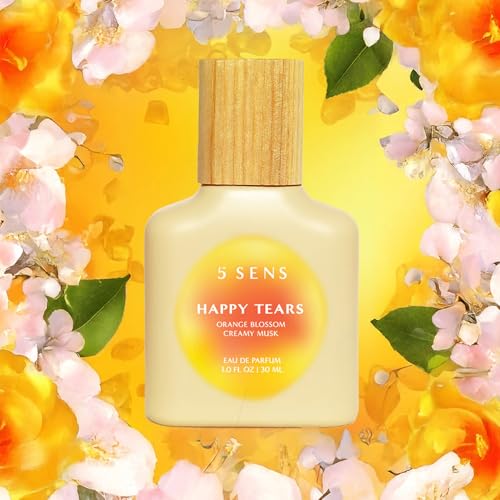 5 SENS Happy Tears Eau de Parfum 1 Fl Oz - Warm Floral Fragrance, Orange Blossom & Jasmine