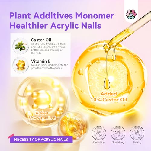 Low Odor Acrylic Liquid Monomer for Nails - 8 OZ Professional Nail Carving & Extension