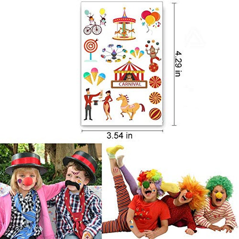 284 PCS CupaPlay Circus Temporary Tattoos - Carnival Baby Shower/Birthday Party Supplies Under the Big Top Party Goodie Bag Stuffers Favors(24 Sheets)