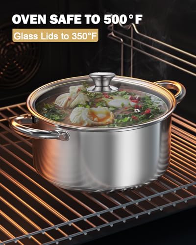 8 Quart Stainless Steel Pasta Pot with Strainer Lid - 3-in-1 Cooking Set