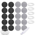 25 Pack Replacement Pads Refills for Pedi Vac Portable Electric Vacuum Callus Remover Foot File for Exfoliation Cracked Heels Dead Skin with a Clean Brush (20pcs Grind Head Pads +5pcs Sponge Ring)