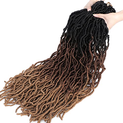 Faux Locs Crochet Hair 30 Inch 7 Pack Ombre 1B/30/27 - Lightweight & Tangle-Free