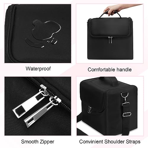 Deciniee Black Large 4-Tier Makeup Train Case for Women - Travel Organizer