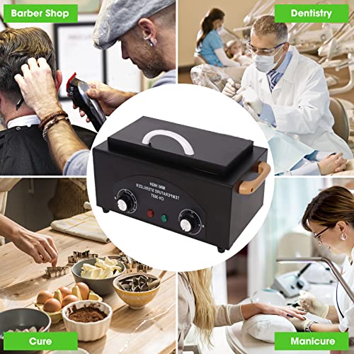 Sterilizer for Nail Tools 1.5L 110V 300W High Temperature Metal Clean Box with Adjustable Timer Temperature Sterilizer Cabinet for Manicure SPA Salon Metal Hairdressing Tool Equipment(black)