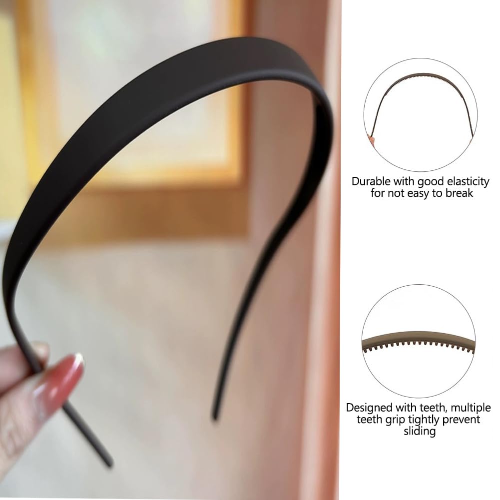 No Headache No Pressure Headbands for Glasses Wearers 3pcs Comfortable Non-Slip Sunglasses Headband Flex Matte Plastic Hairbands with Teeth Hair Accessories for Women & Girls